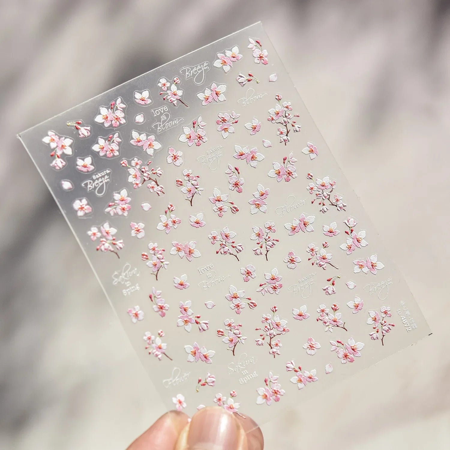 Japanese Nail Parts 5D Reliefs Cherry Blossom Self Adhesive Nail Art Stickers DIY 2025 Summer Flower Manicure Decoration Decals