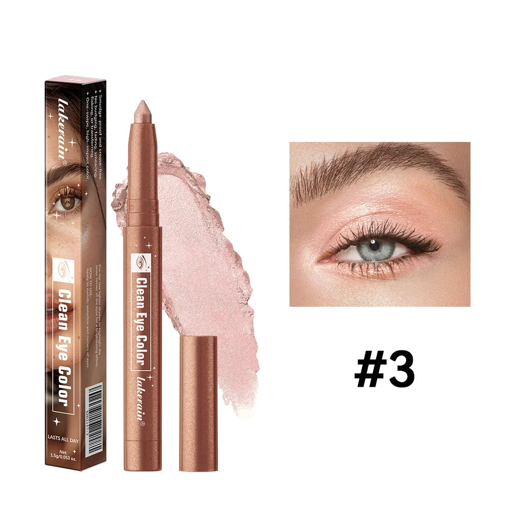 12 Colors Waterproof Eyeshadow Sticks Long Lasting High Pigmented Shimmer Glitter And Matte Eyeshadow Pencil Makeup