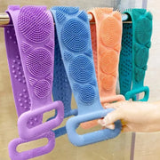 1pc Body Sponge Silicone Body Scrubber Brushes Bath Towels Scrubber Rubbing Back Peeling Skin Clean Massage Shower Belt Extended