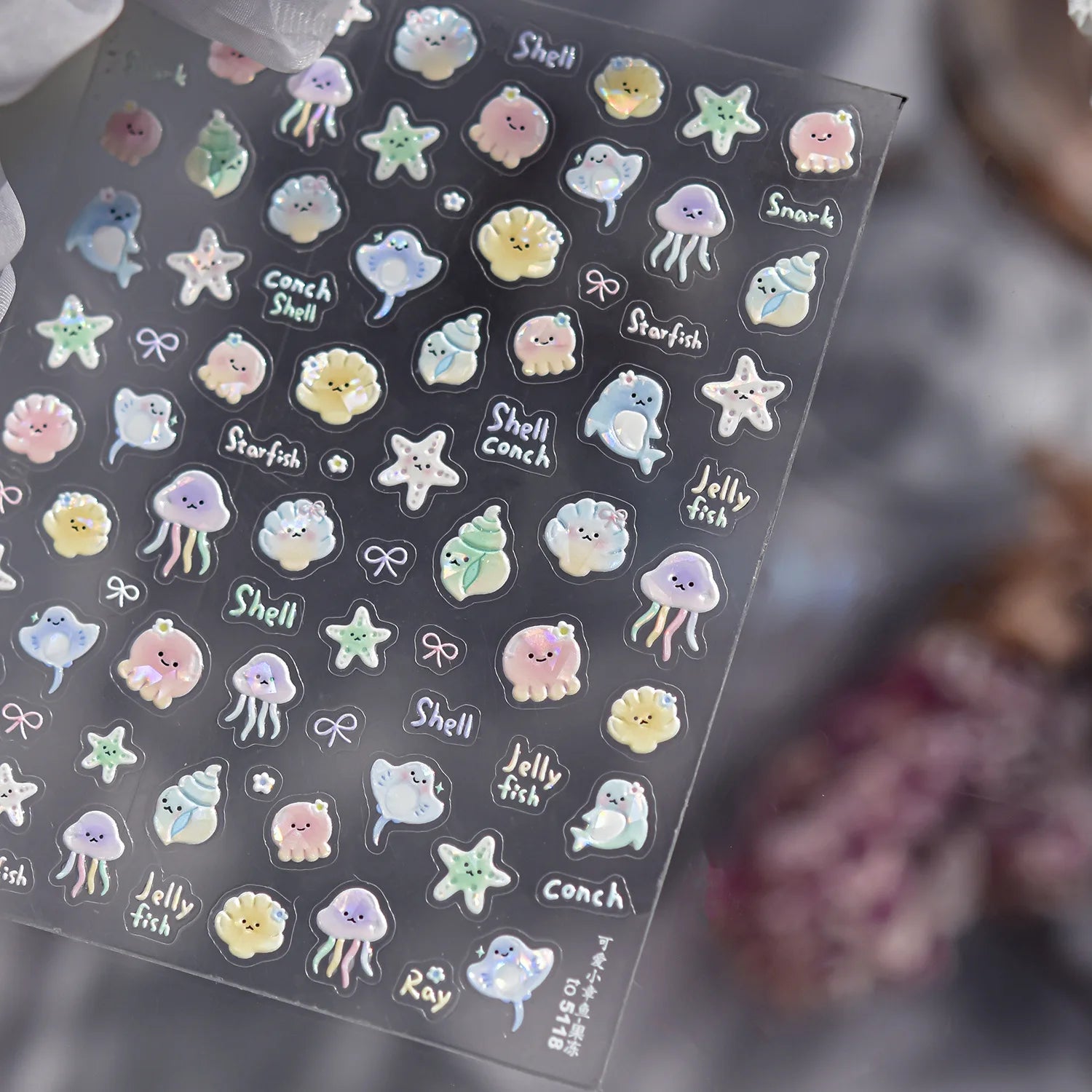 5D Rich Goldfish Nail Stickers Lotus Carp Ribbons Nail Art Appliqués Handmade Creative Nail Art Decorations