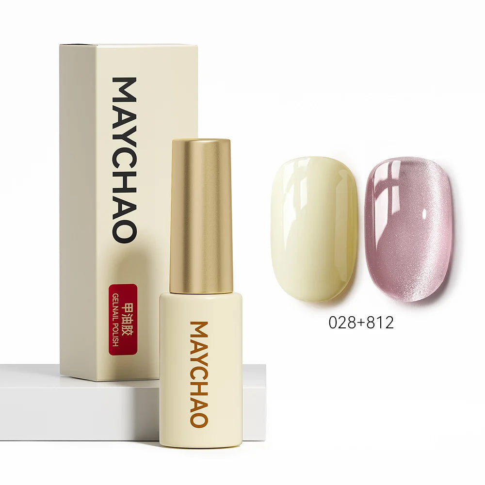 MAYCHAO 5ML Gel Nail Polish 9D Laser Diamond Glitter Cat Eye Gel Semi-Permanent Soak Off UV LED Gel Nail Manicure Tools Nail Art