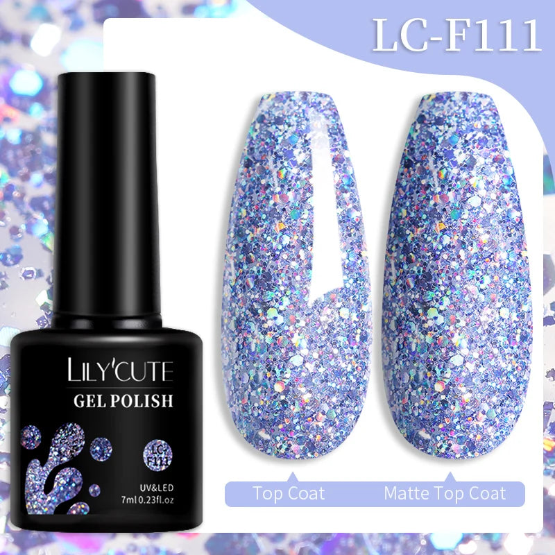 LILYCUTE 7ml 9D Black Crystal Cat Magnetic Gel Nail Polish Laser Silver Glitter Semi Permanent Manicure For Nail Art Gel Varnish