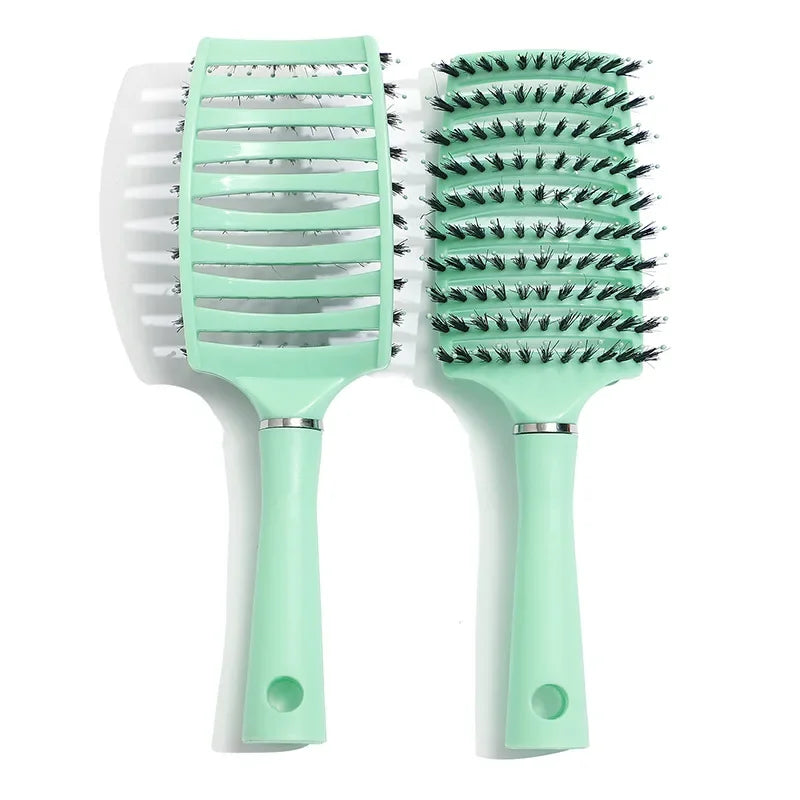 Women Wet Curly Detangle Hair Brush Hair Brush Scalp Massage Comb Hairbrush Bristle&Nylon Salon Hairdressing Styling Accessories