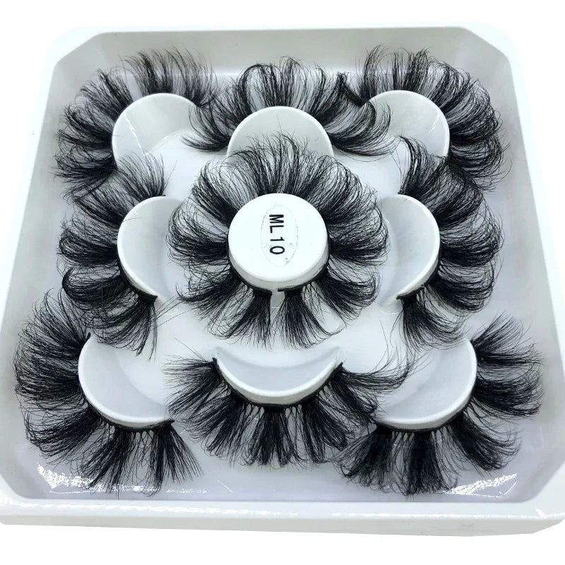 New 5 pairs of handmade mink eyelashes fake eyelashes natural nude makeup simulated cross messy eyes 3D curly eyelashes