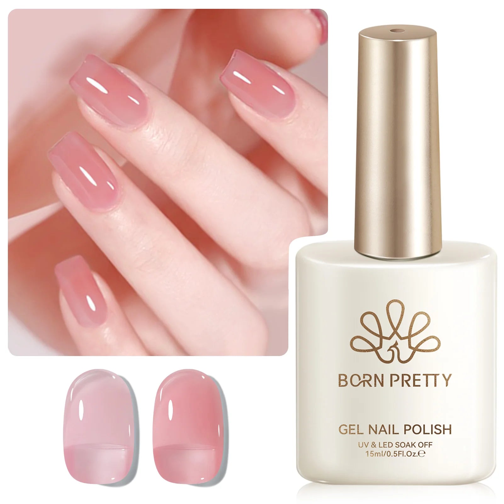 BORN PRETTY 15ML Pearl White Pearl Shell Thread Gel Nail Polish Shiny Glitter Varnis Semi Permanent For Soak Off Gel Nail Art