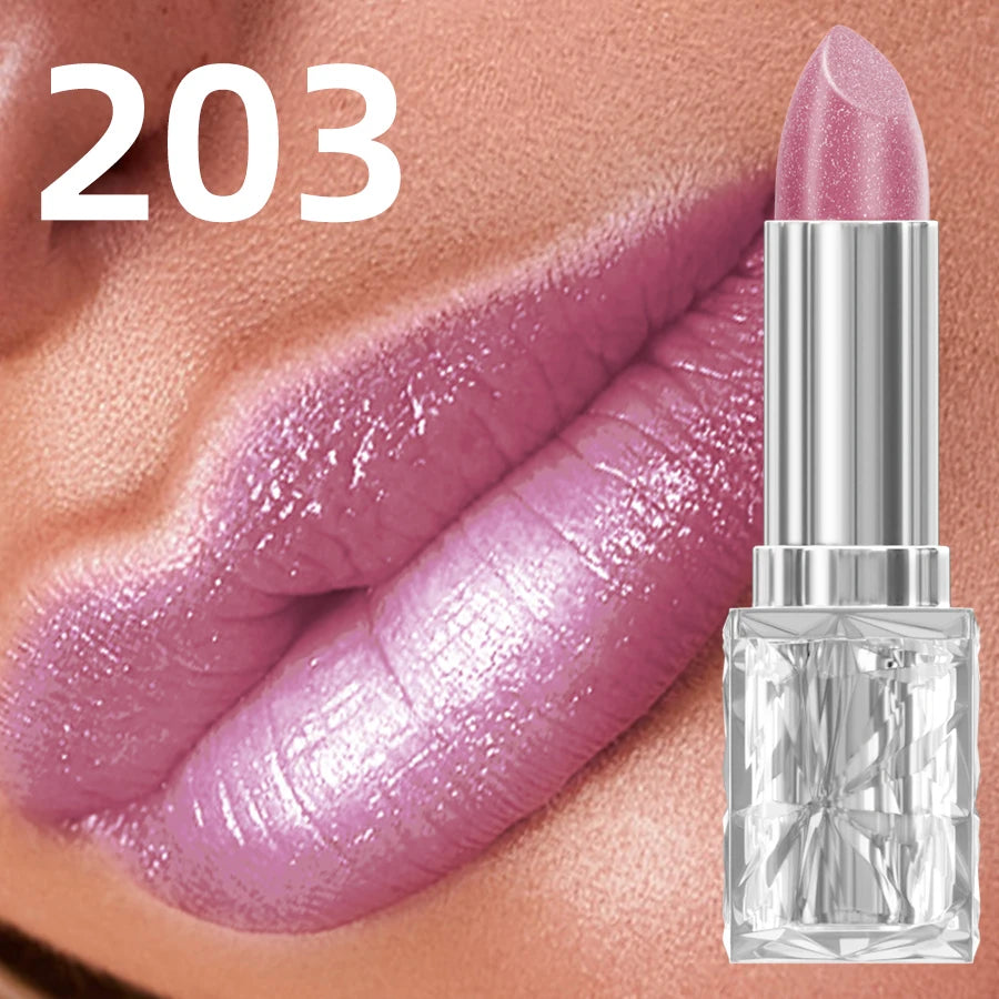 7 Colors Sparkling Metallic Finish Lipstick Hydrating Red Pink Glitter Lip Tint Shine Lip Color Highly Pigmented Lip Makeup Gift