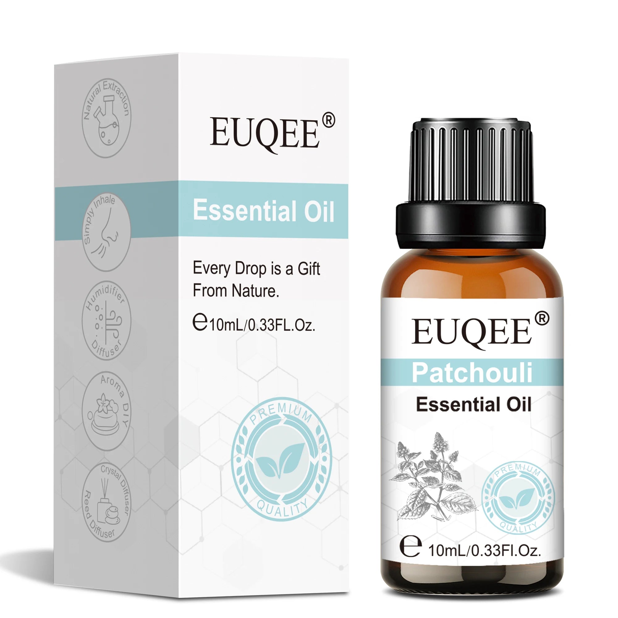 Euqee 10ml 100ml Natural Plant Essential Oil Frankincense Lemongrass Citronella Fragrance Oil For Diffuser Aroma Candle Perfume