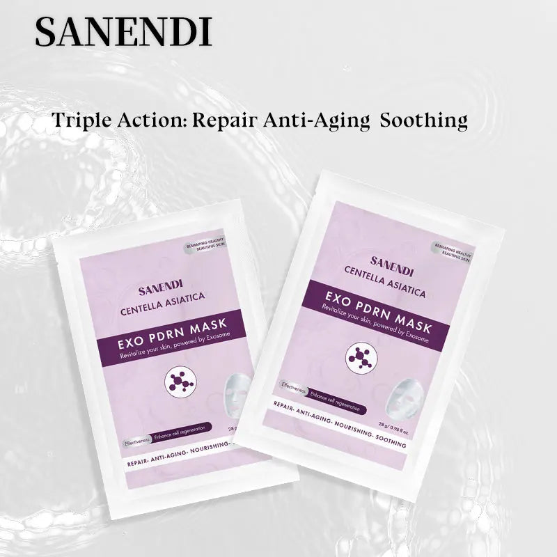 5Pcs PDRN Exo-Bio Collagen Face Mask Moisturizing Oil-Control Brightening Hydrating Shrink Pores Sheet Mask Beauty Skin Care