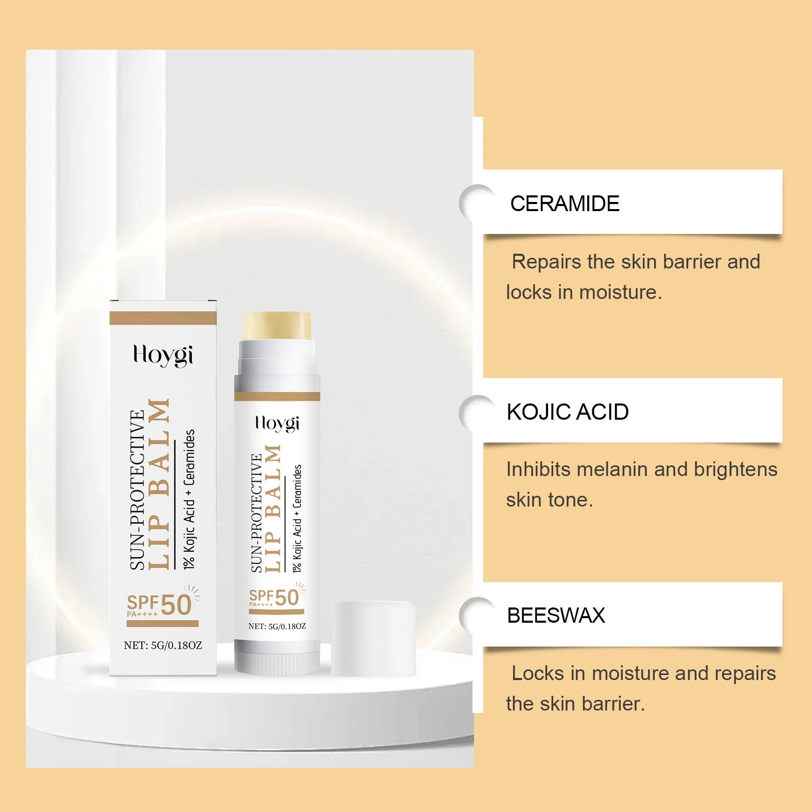 Sun Protective Lip Balm SPF50+ Nourishing Beetroot Brightening Ceramide Kojic Acid Moisturizing Fade Lip Lines Lipstick For Lips