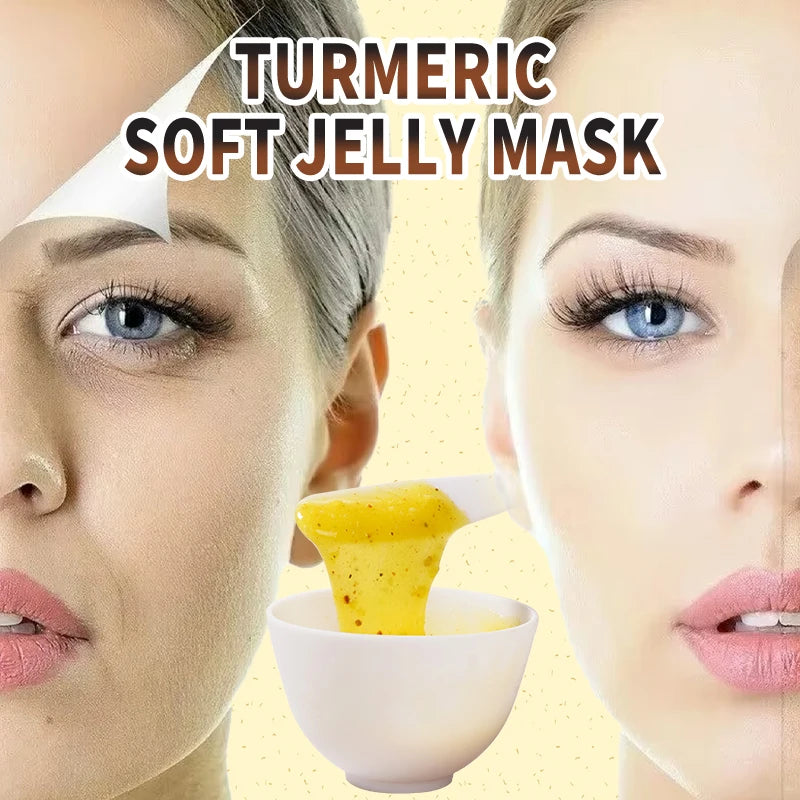 Jelly Mask Powder for Facials Pro, Turmeric Controlling Oil Deep Cleansing Blackheads Removal Peel Off Gel Face Mask Skin Care