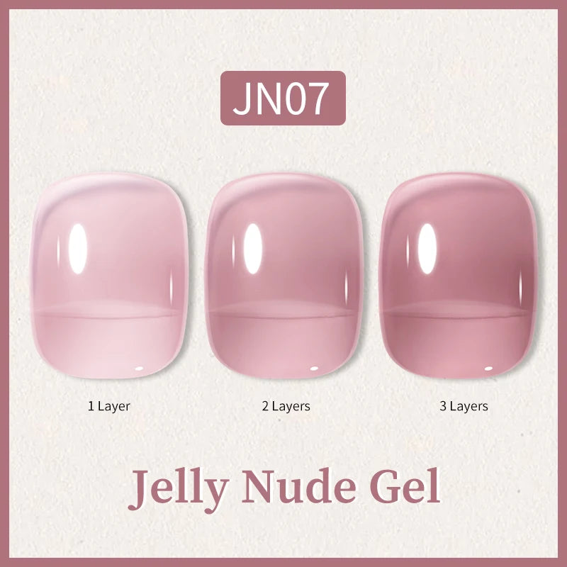BORN PRETTY 10ml Glitter Pink Nude Jelly Nail Gel Polish Varnis Semi-permanent Sheer Translucent UV LED Soak Off Gel Polish