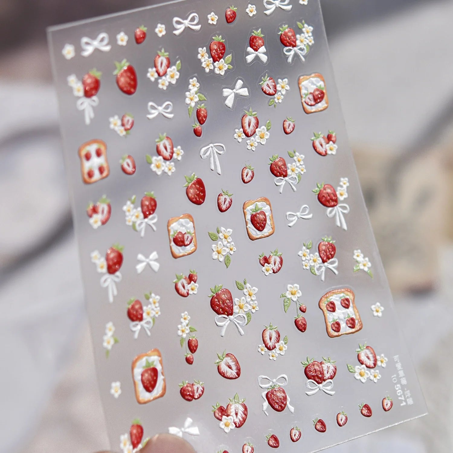 5D Pink Blue Bear Dessert Cake Pudding Candy Cane Heart English Slogan Nail Art Stickers Cute Baby Bear Party Embossed Decals