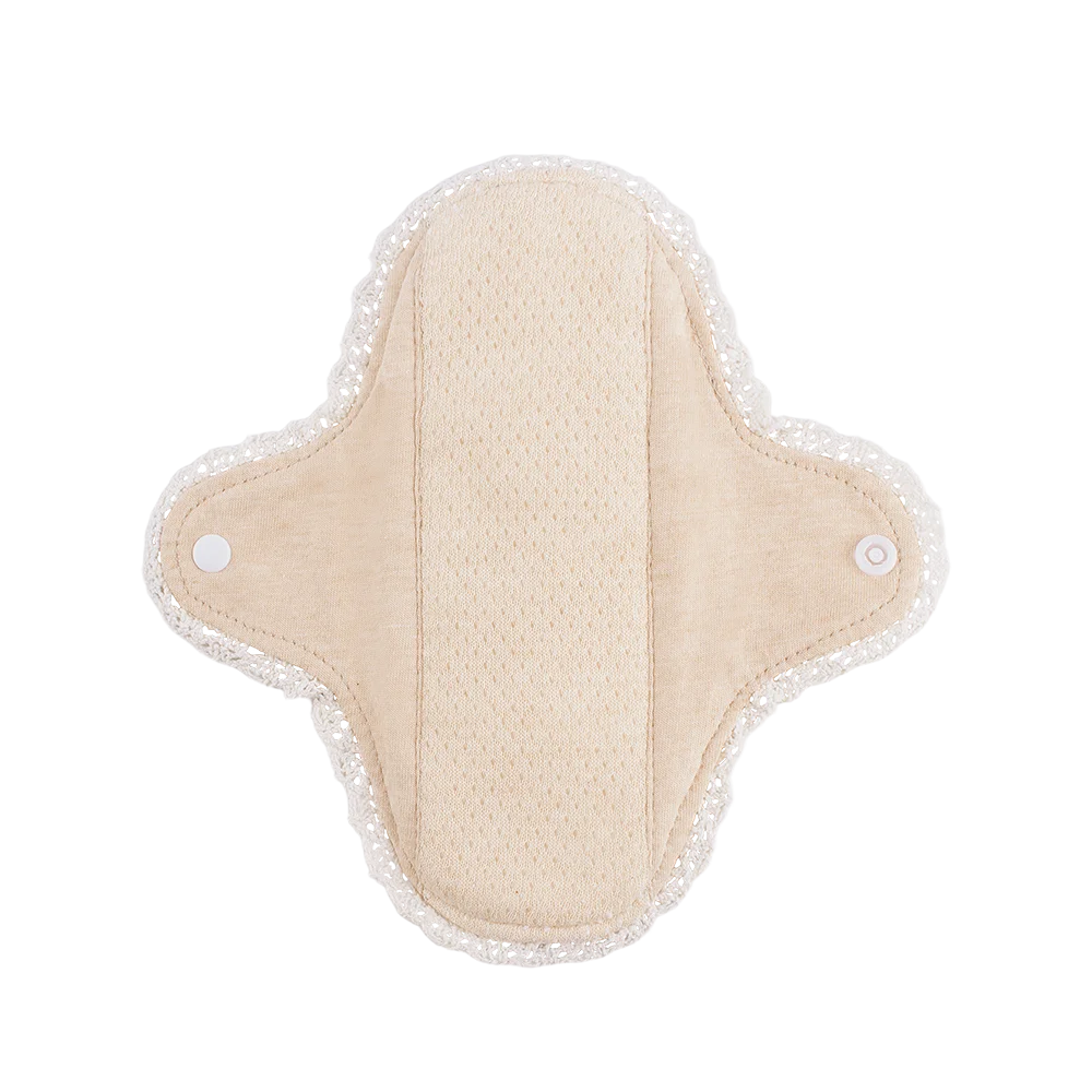BIAI New Lace-Trimmed Reusable Sanitary Pad Washable & Reusable Cloth Panty Liner Breathable Highly Absorbent Nursing Pads