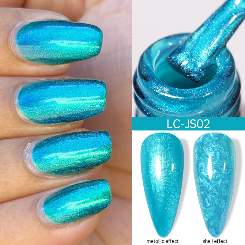 LILYCUTE 7ML Auroras Glitter Thermal Gel Nail Polish Temperature Color Changing Semi Permanent Soak Off Nail Art UV Gel Varnish