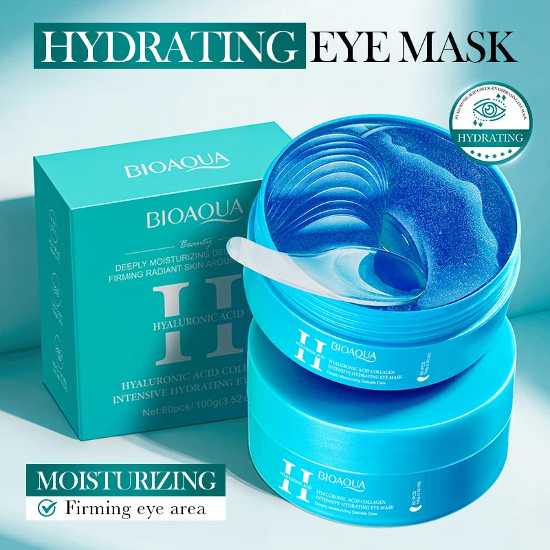 80pcs BIOAQUA Crystal Collagen Eye Mask Anti Dark Circles Anti-Wrinkles Moisturizing Whitening Anti-Aging Retinol Eye Patches