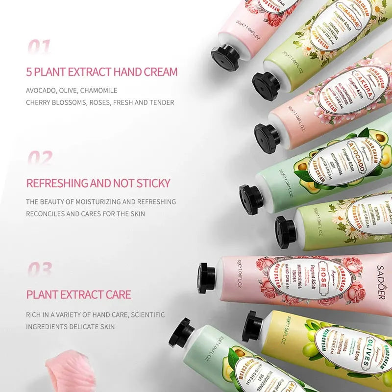Hand Cream Moisturizing Repair Hand Care 30g Anti Dry Hand Lotion Anti-crack Fruity Floral Fragrance Smooth Hydrating Skin