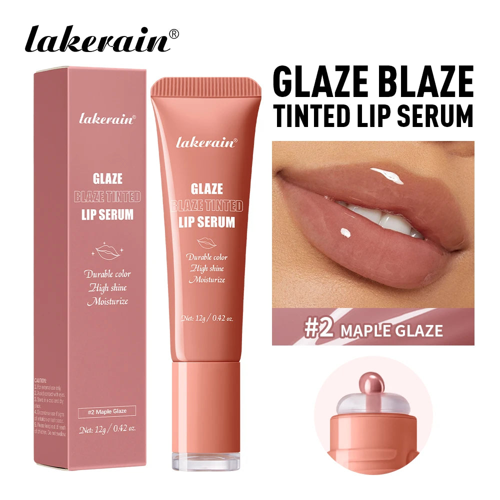 Lakerain Glaze Blaze Tinted Lip Serum Moisturizing Repairing Nourishing Lip Tint Glow Liquid Lip Gel Hydrating Lips Care Makeup