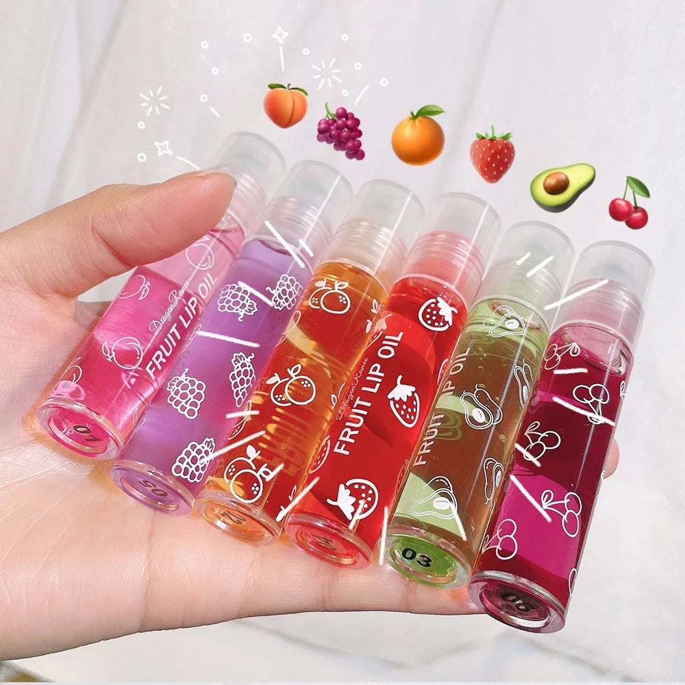 Fruit Lip Oil, Daily Base, Water-Glossy Mirror Finish, Enhances Complexion, Lip Gloss, Moisturizing, Long-Lasting, Waterproof, Versatile Lip Oil