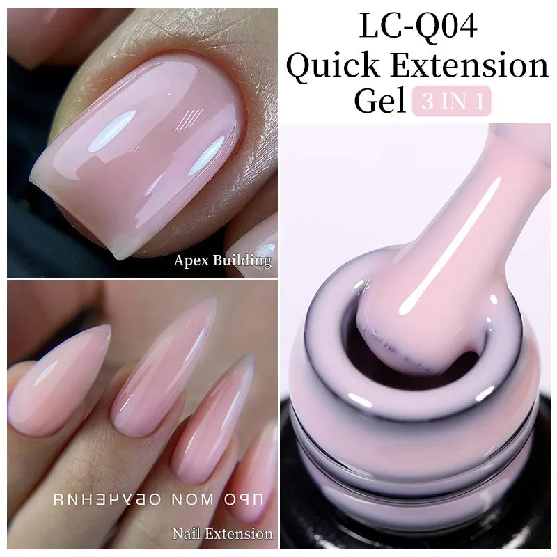 LILYCUTE 7ML Jelly Nude Pink Quick Extension Gel Nail Polish Transparent  Finger Prolong Long Lasting Construction Gel Varnish