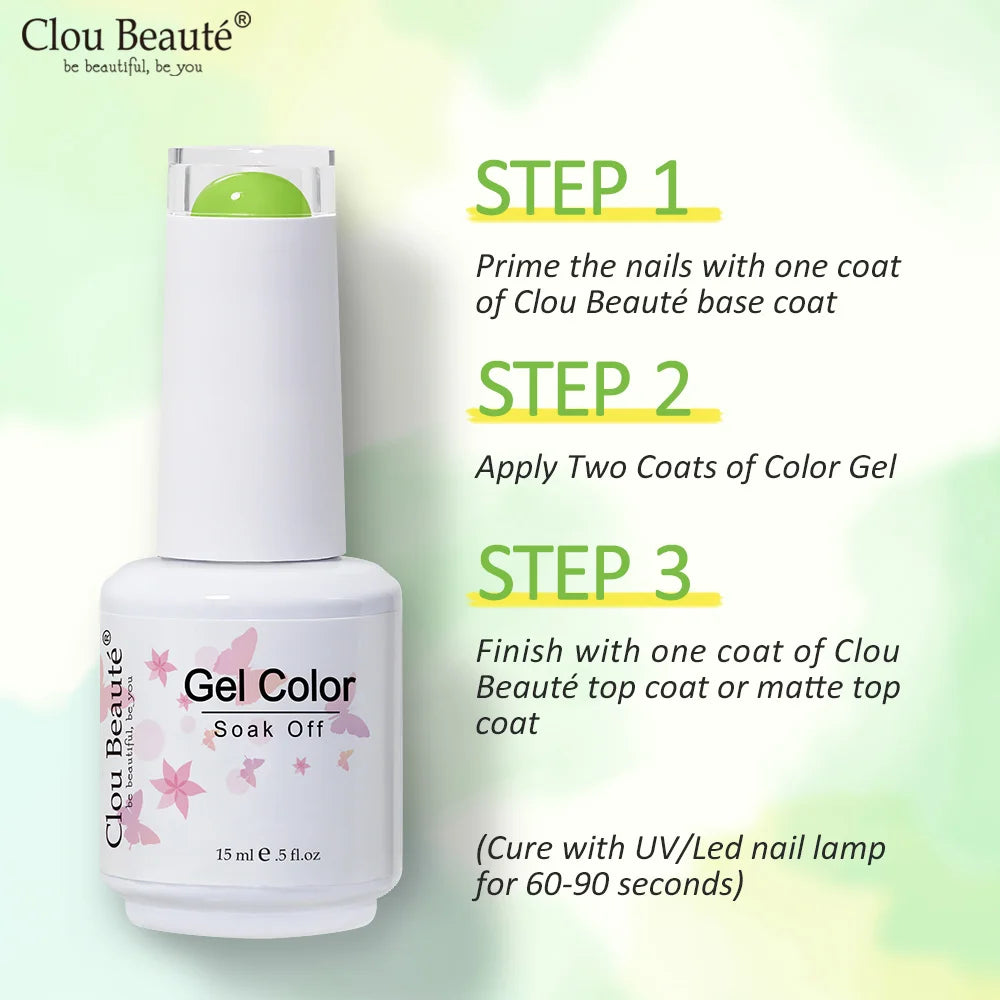 Clou Beaute 12pcs Gel Nail Polish Manicure Set Color 15ml White Glass Bottle Nail Art Kit Vernis Semi Permanent Nail Art Varnish
