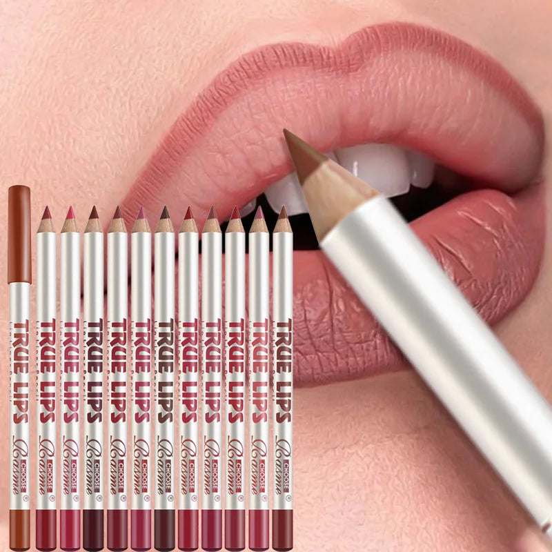 12 pcs Long-Lasting Lipstick Set with Professional Lip Liner Pencil and Matte Lip Gloss for Women Valentine's Day Gifts