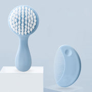 Cute 2 in 1 Eco-friendly Infant Care Baby Comb Brush Set Soft Bristles Hair Brush Round Shape