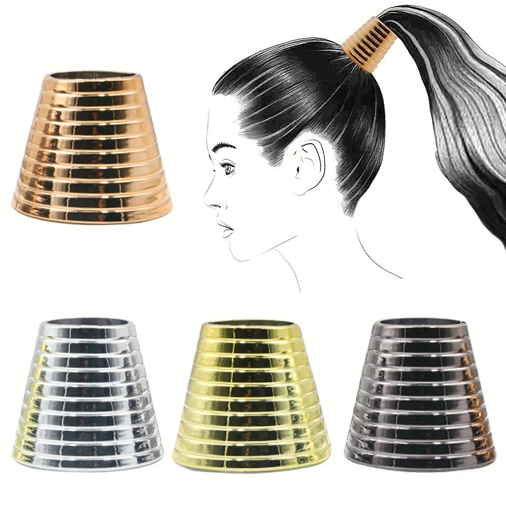 1/4pcs Fashion Women Punk Gothic Hair Ring Hair Cuff Elastic Ponytail Clip Wrap Hair Accessories Edgy Stylish Headwear