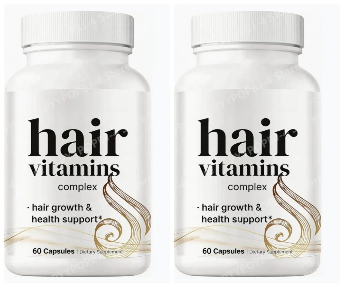 Hair Growth Vitamins for Women & Men, 14-in-1 Biotin Collagen Keratin Complex, Thicker Fuller-Looking Hair Routine, 60 Capsules