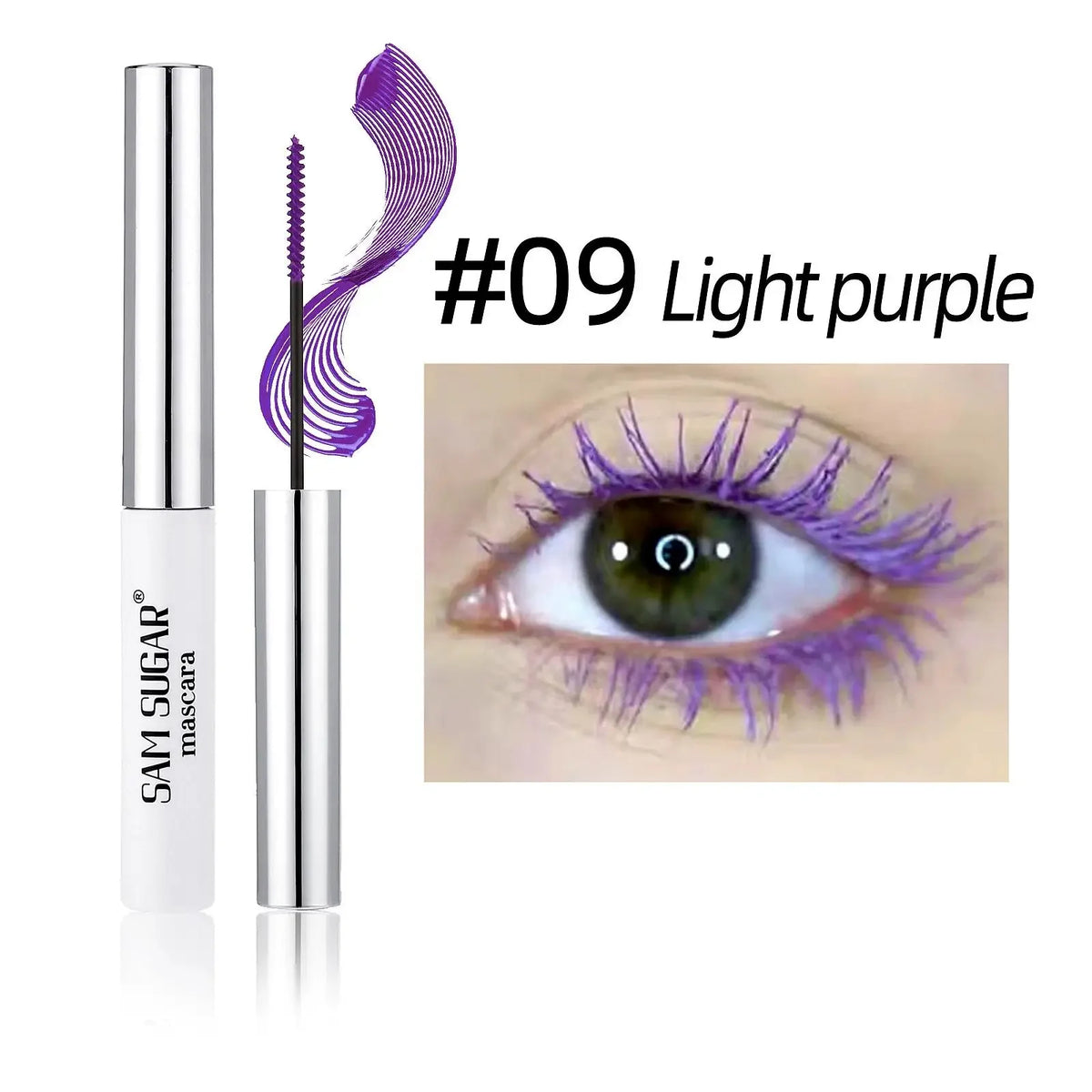 Colorful Mascara 12 Colors Waterproof Fast Dry Lasting Eyelashes Curls Extension Make-Up Emerald Green Slender Brush Ink Mascara