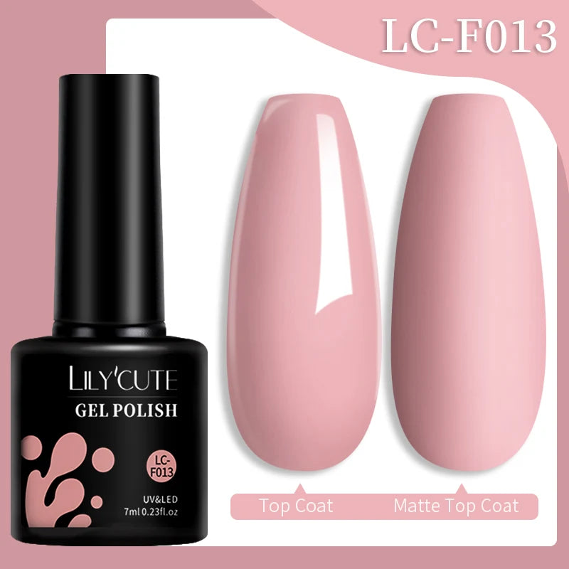LILYCUTE 7ml Champagne Rose Gold Glitter Gel Nail Polish Colorful Sparking Long Lasting Manicure Soak Off Nails Art Gel Varnish