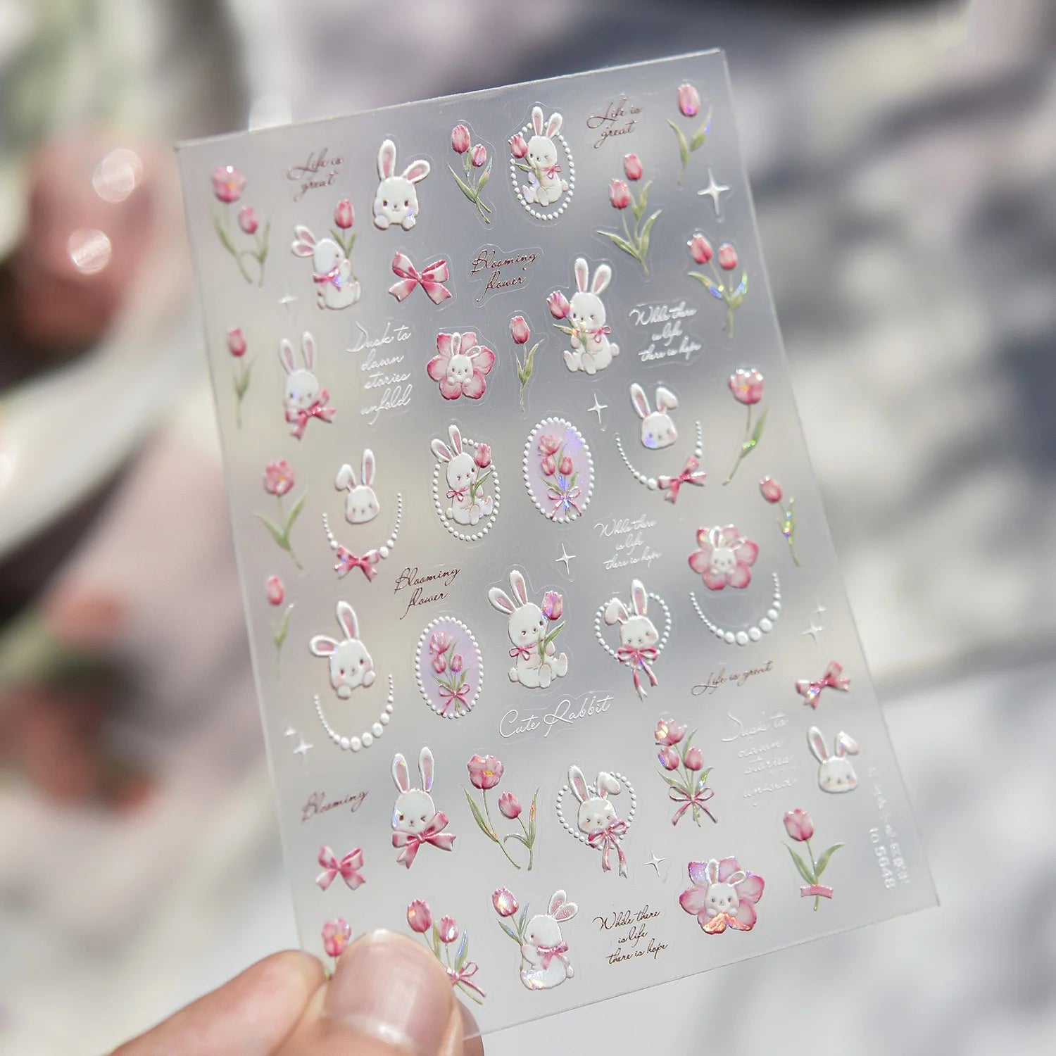 5D Black Silver Dream Thorn Clover Thorn Leaf Silver Spiral Pink Diamond Flower Silver Star Nail Art Stickers Embossed Decals