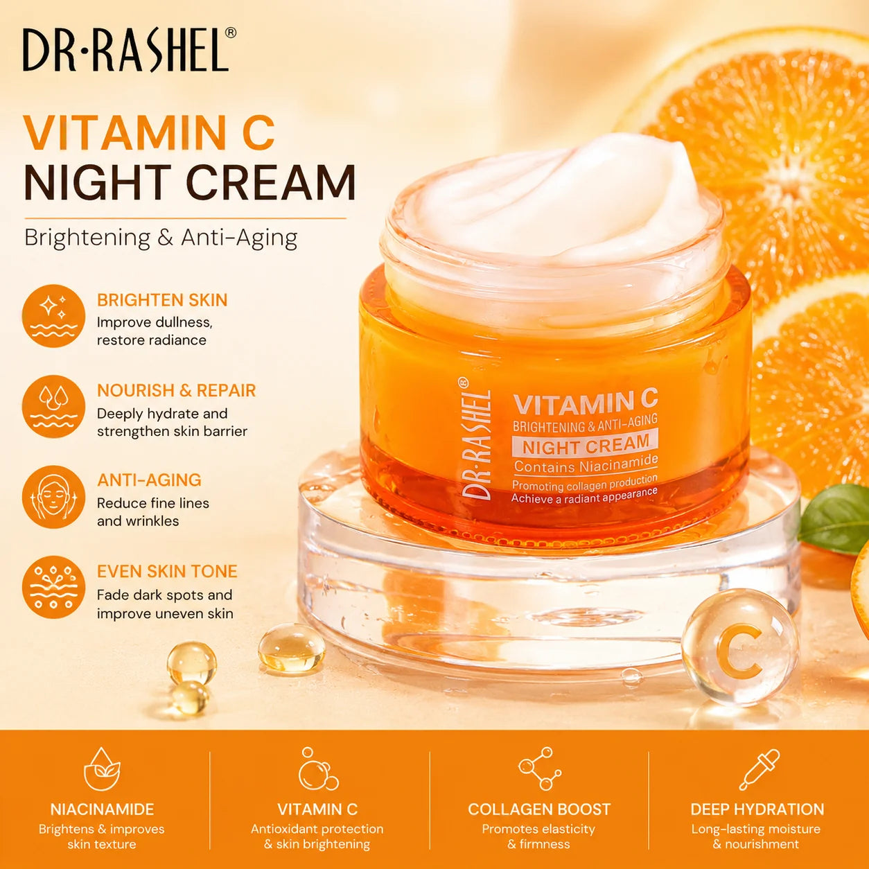 DR RASHEL Skin Care Vitamin C Anti-Aging Night Cream 50G