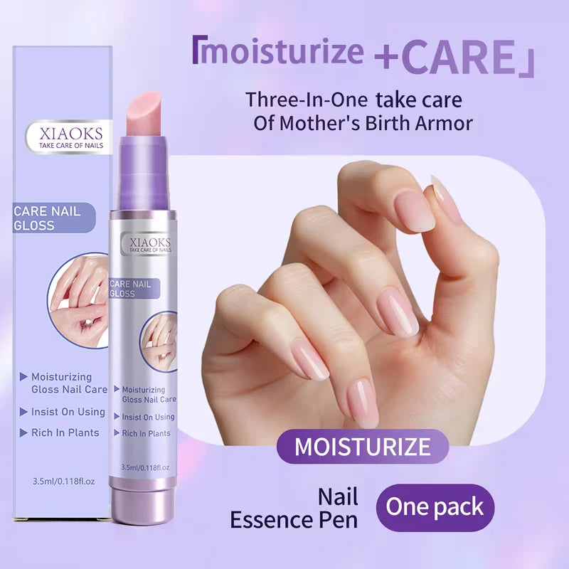 3-in-1 Nail Care Oil Essence Pen, a Transparent, Quick-Drying Nourishing Essence That Strengthens and Prevents Breakage, Deeply Nourishes the Nail Bed, Prevents Hangnails, Repairs Cuticles, Removes Dead Skin, Moisturizes and