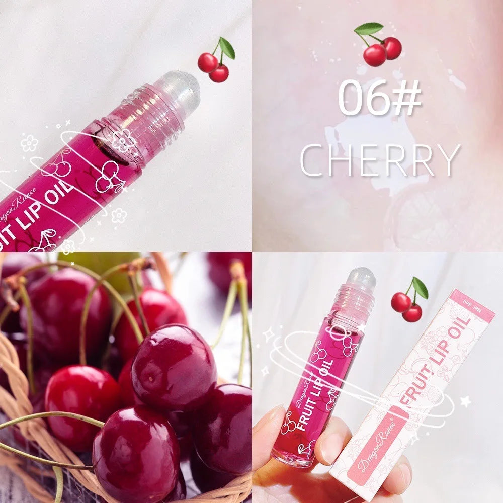 Fruit Lip Oil, Daily Base, Water-Glossy Mirror Finish, Enhances Complexion, Lip Gloss, Moisturizing, Long-Lasting, Waterproof, Versatile Lip Oil
