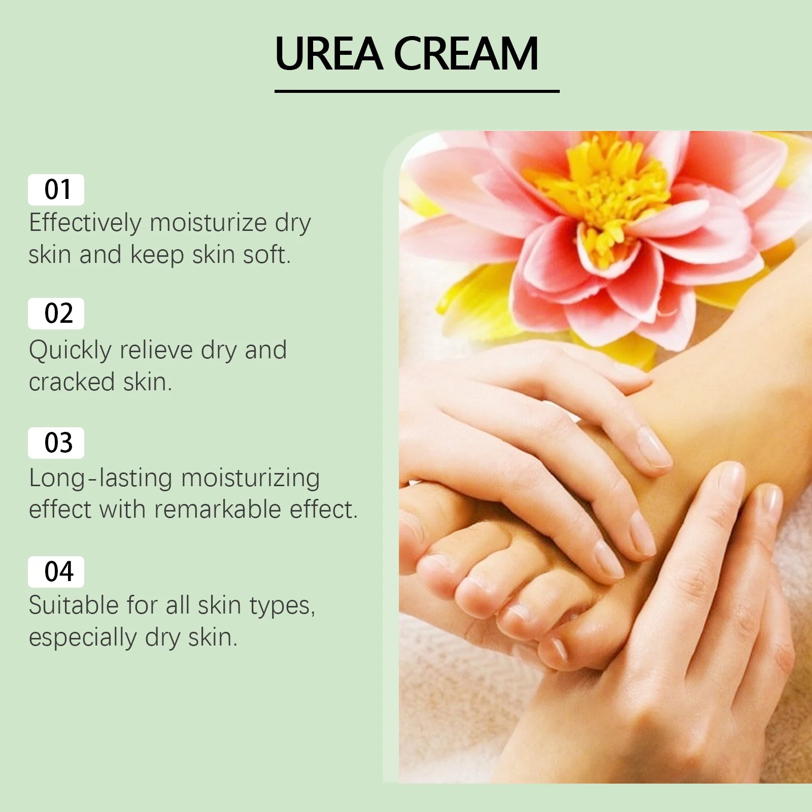 40% Urea Foot Care Cream Overnight Moisturizing Removes Dead Skin Nourishing Dry Rough Repair Cracked Heels & Calluses Moisture