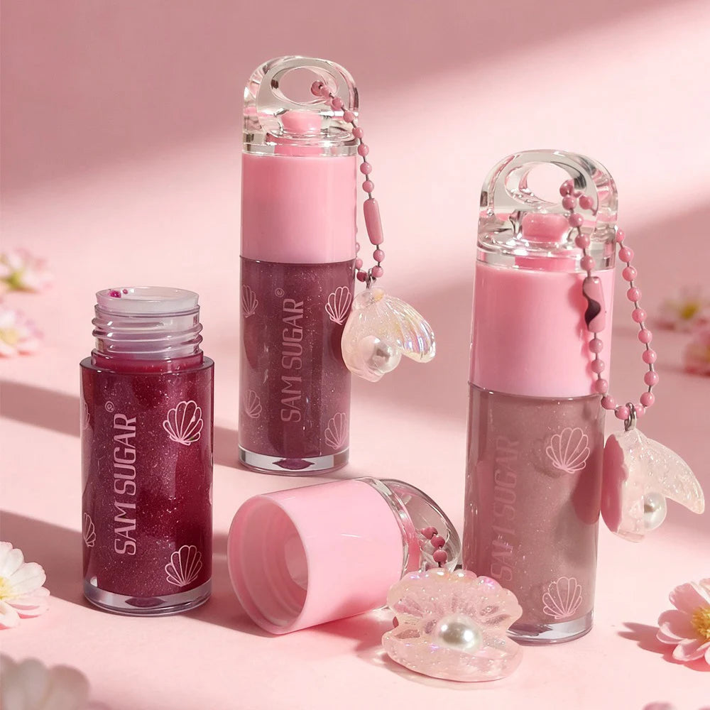 3 Colors Mirror Pearl Lip Gloss Long-lasting Moisturizing Shine Glitter Lip Glaze Waterproof Glass Liquid Lipstick Women Makeup