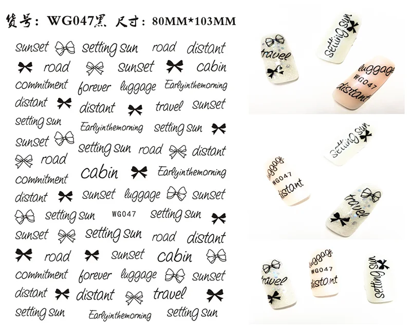 New Roman 26 English Alphabet Number 3D Self-adhesive Nail Art Decal Sticker Word Small Letter Nail Tattoos Decal Stickers