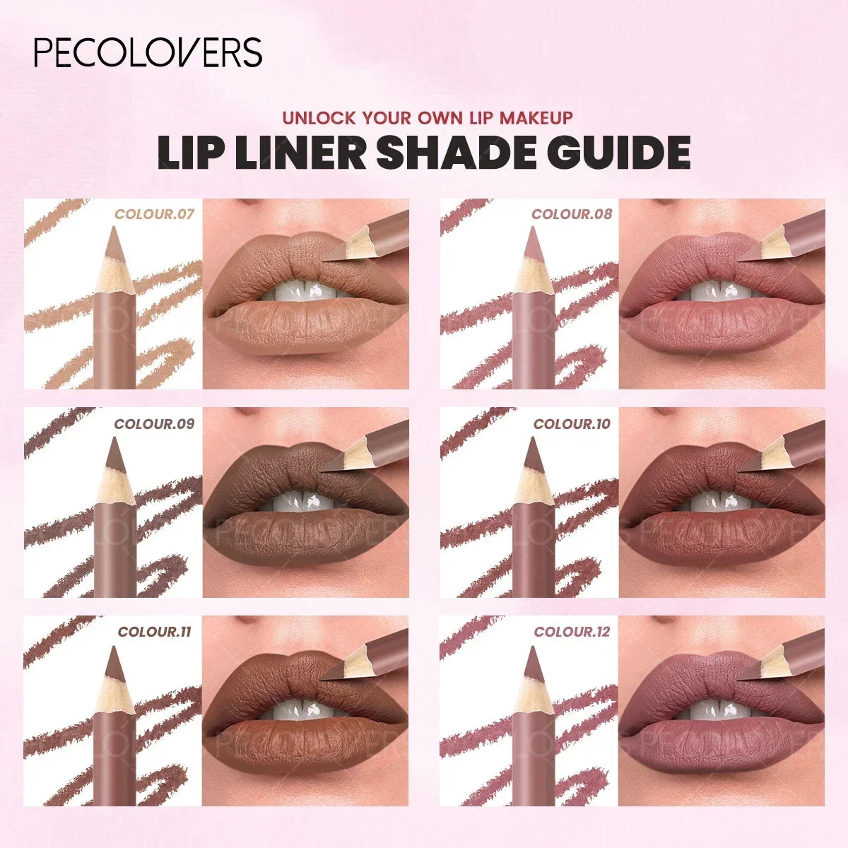 1PC Waterproof Matte Nude Lip Liner - High Pigmentation Long-Lasting , Wax-Based Natural Nude，Suitable for All Light Beige Types