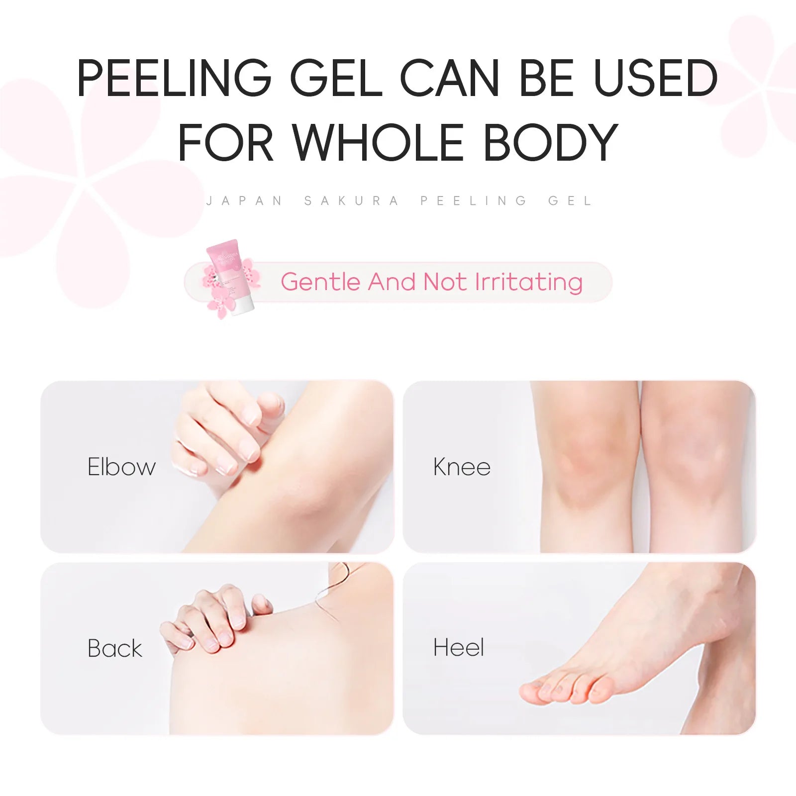 Laikou Sakura Exfoliating Gel Face Body Scrub Deep Cleansing Pores Hydrating Peel Gentle Skin Care Washable Exfoliator 60g
