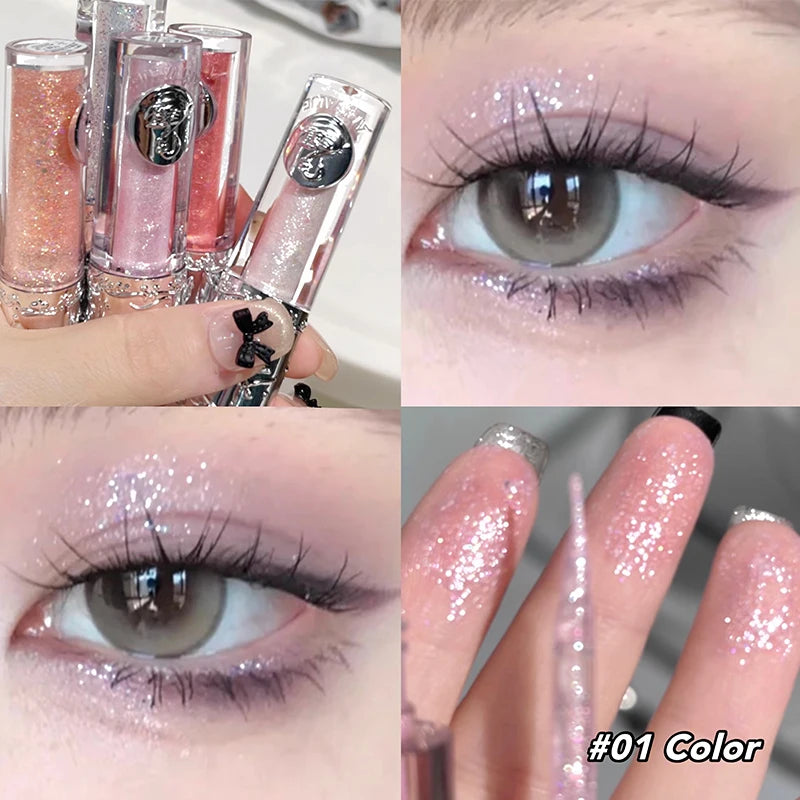 ART VALUE Pearlescent Liquid Eyeshadow Fine Shimmer Shadow Waterproof Glitter Highlighter Brightening Powder Female Makeup Tools