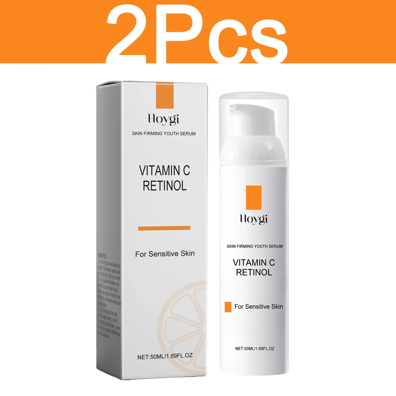 HOYGI Vitamin C Retinol Serum Shrink Pores Fade Fine Line Improve Dark Spot Skin Brightening Moisturizing Smooth Daily Care 50ml