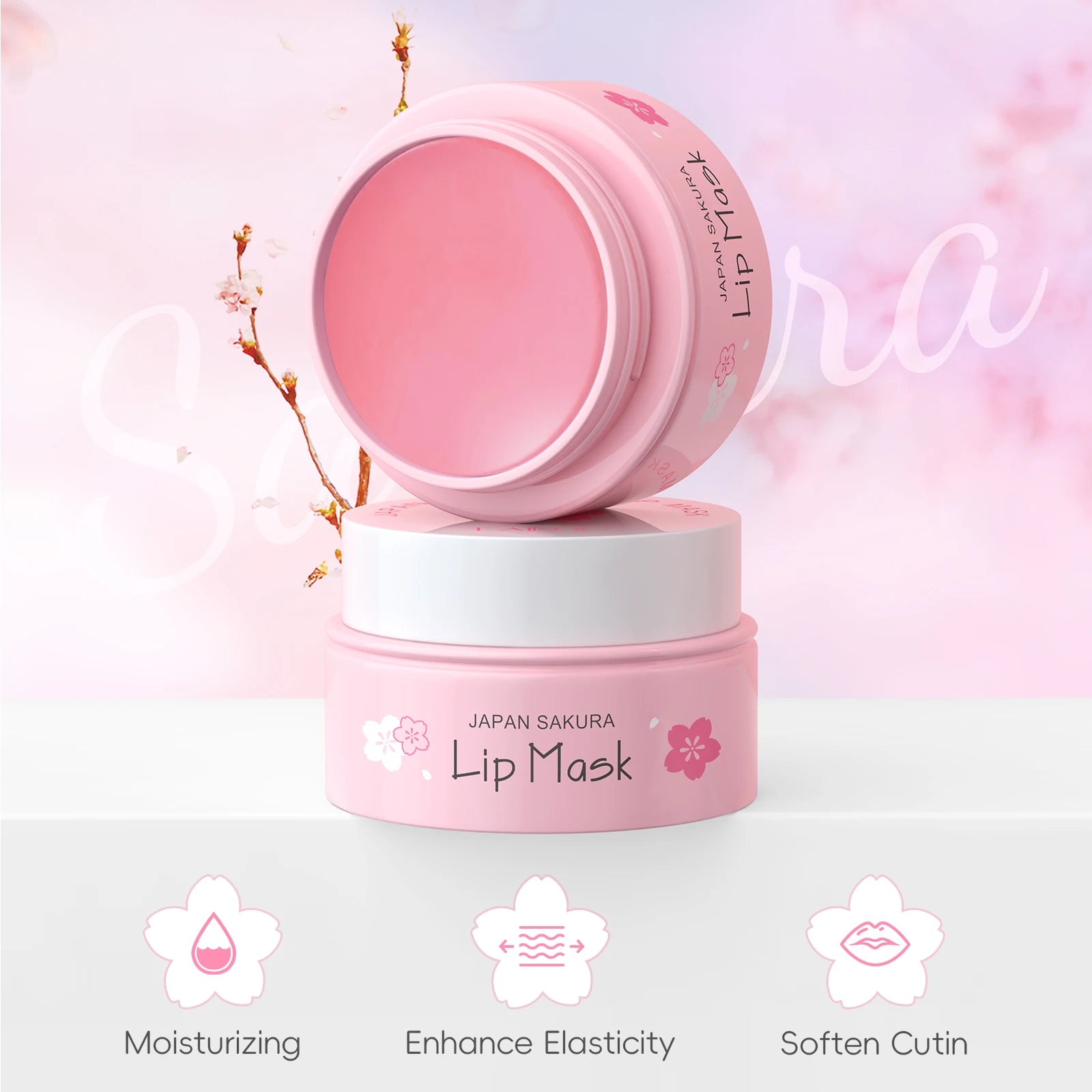 LAIKOU Sakura Lip Mask - Overnight Hydrating Lip Balm for Plump Lip Lines Beauty Care