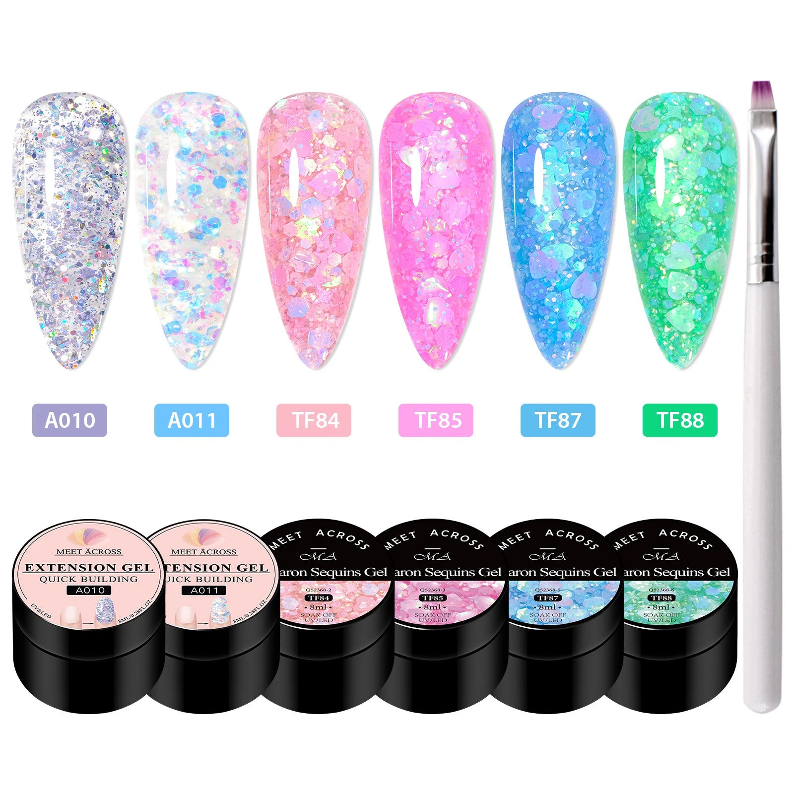 6PCS/SET Dried Flower Gel Nail Polish Set Natural Flower Fairy Nail Art Gel Soak Off UV LED Painting Varnish For Nails DIY Kit