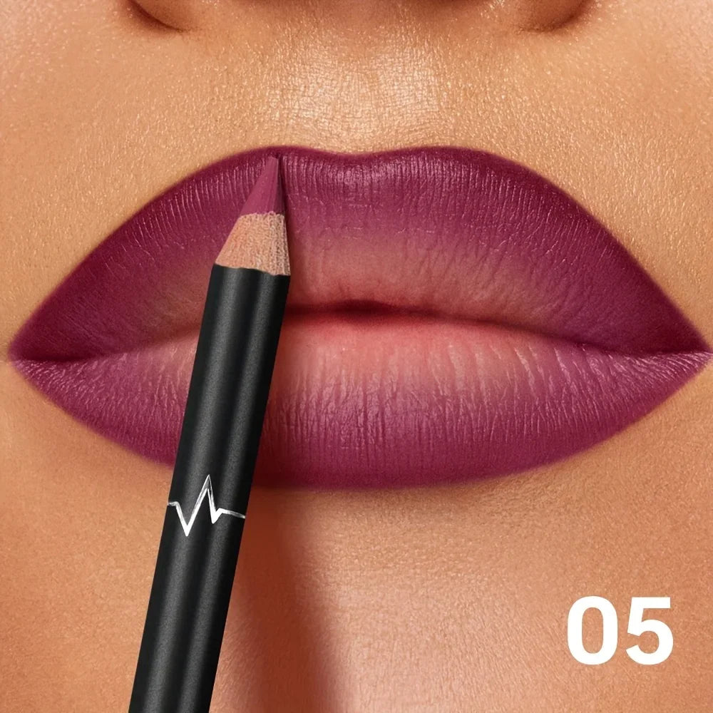PUDAIER 6 color Waterproof Matte Lip Liner Pencil Set, Long Lasting Smudge-Proof Non-Transfer, Highly Pigmented Lip Contour