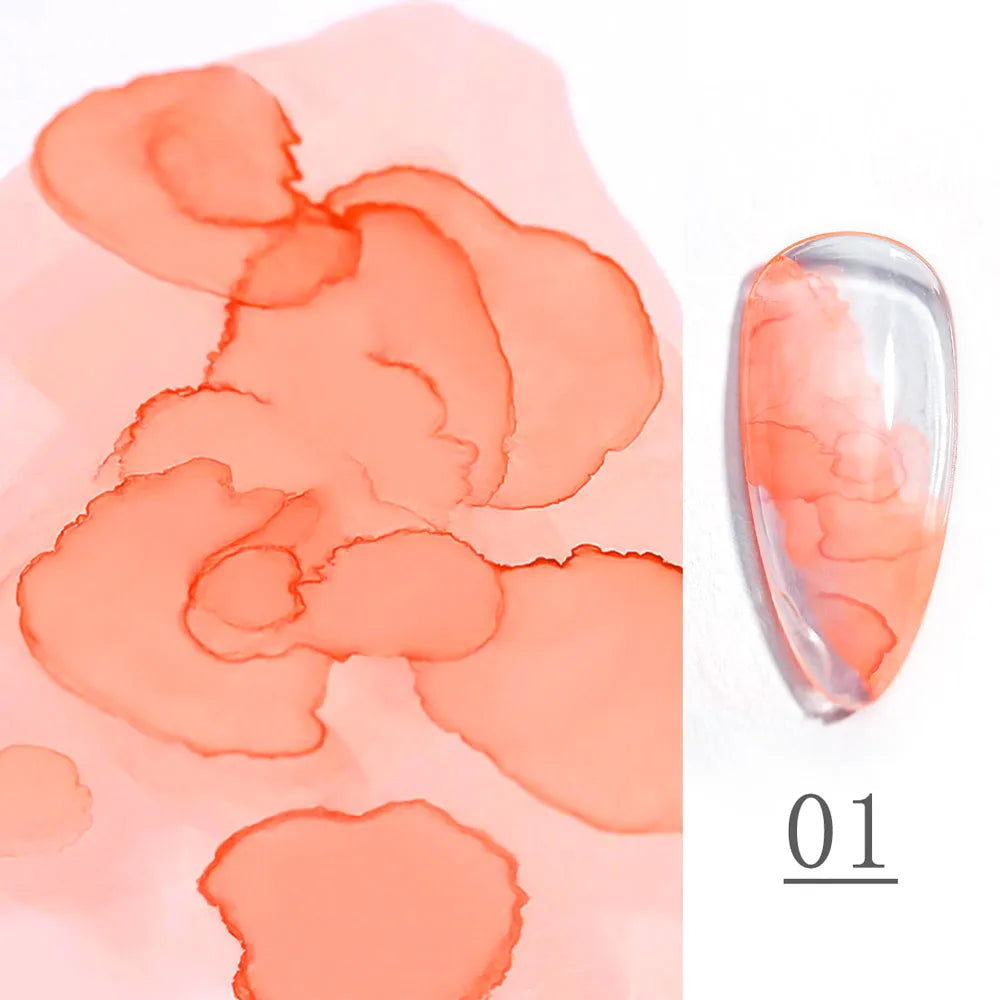 CANNI Watercolor Nail Ink 9ml Venalisa Blossoming Effect Nails Art Design Natural Air Dry Nail Art Varnish Manicure Nail Gel