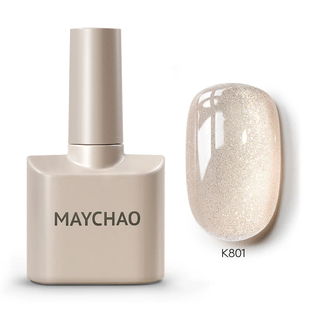 MAYCHAO Cherry Red Gel Nail Polish 12ml Glossy Semi Permanent Soak Off UV LED Frosted Gel Nails Base Painting Varnish