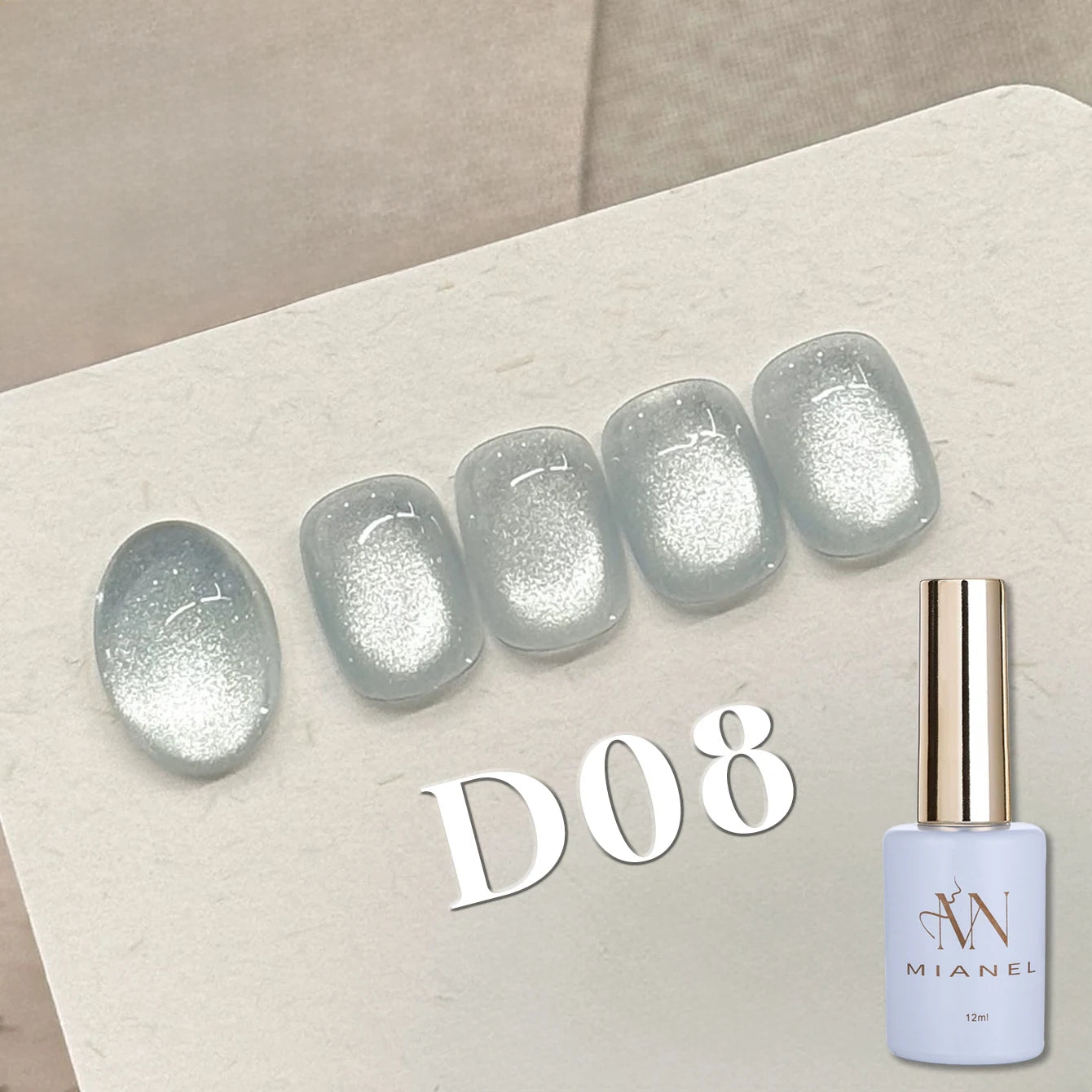 MIANEL 1-16PCS Light Smoke Magnet Cat Eye Gel Nail Polish 2025 New Glass Bead Nude Pink Nail Glue Pink Nails Blue Nails Nail Art