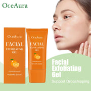 Orange Exfoliating Gel Brighten Facial Exfoliant Lighten Dark Skin Spots Acne Blackhead Remover Oil Control Smooth Face Cleanser