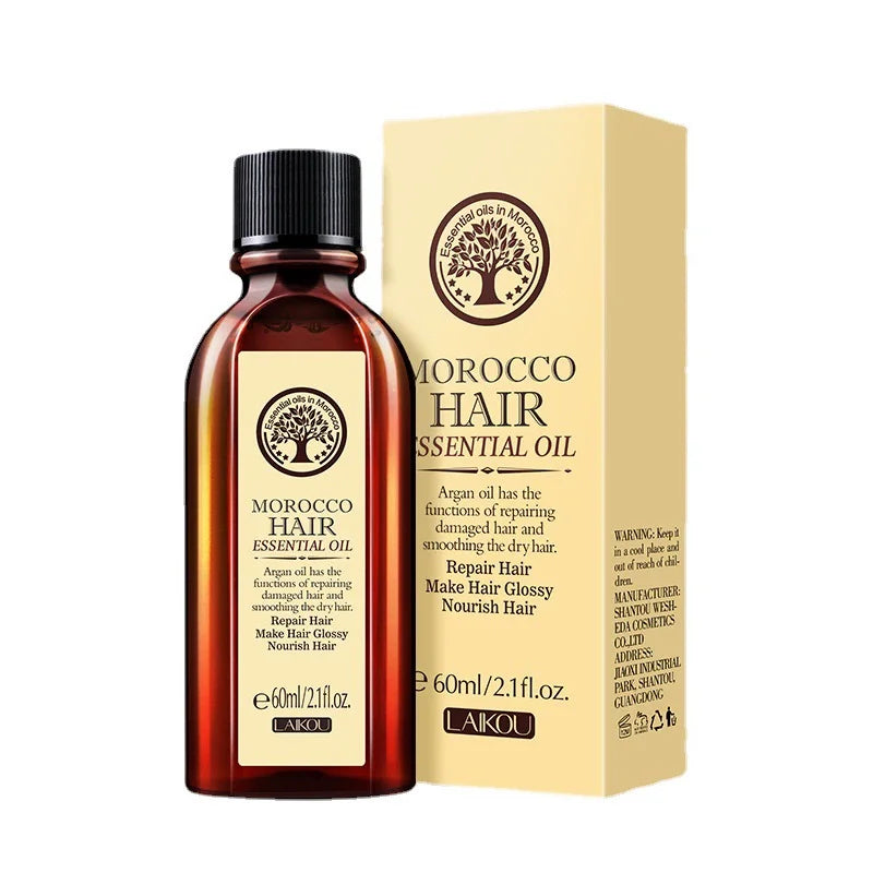 Laikou Argan Hair Oil Essential Oil Natural Anti-hair Loss Prevent Hair Dry Soft Nourishing Frizz Damaged Repair Care 60ml