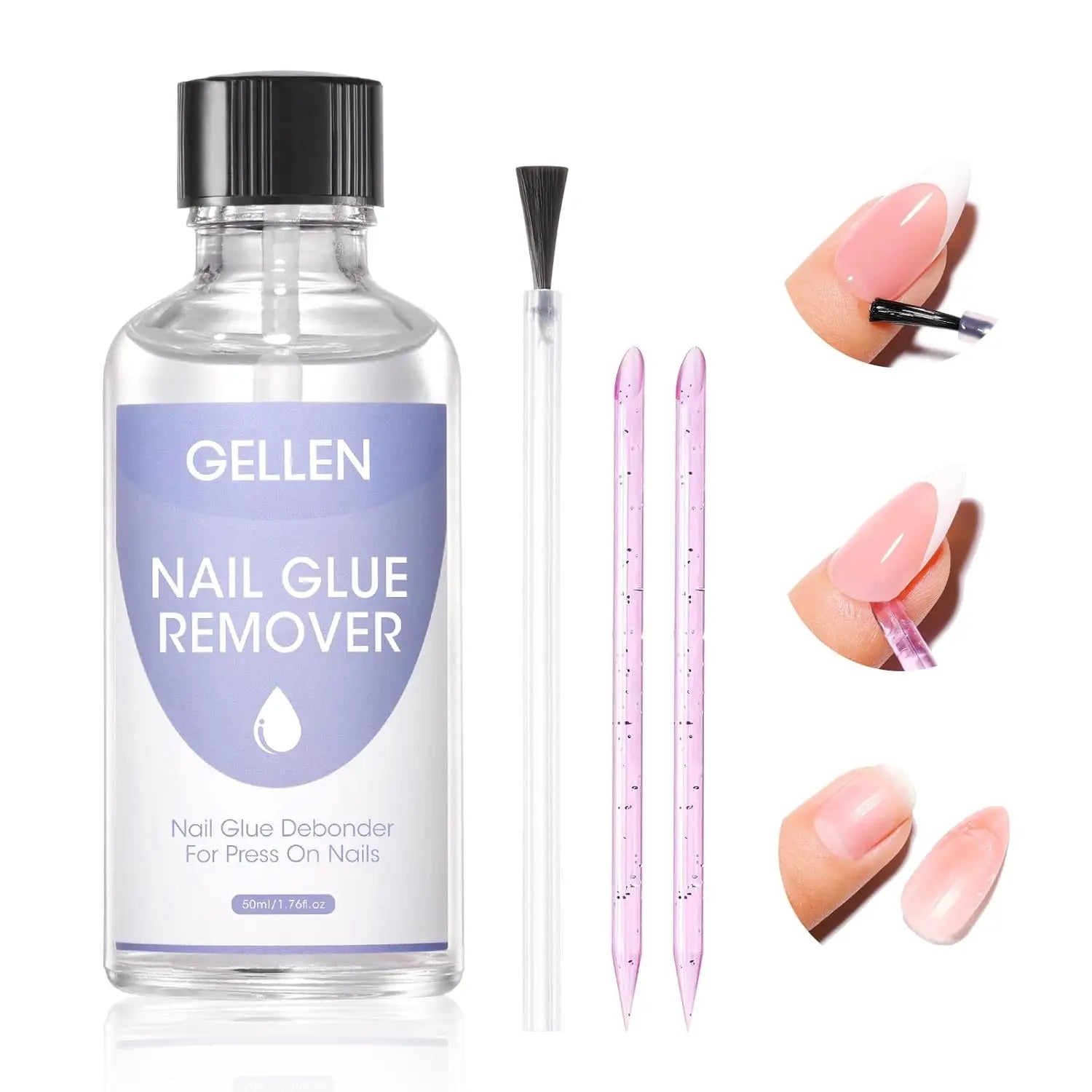 Professional Nail Glue Remover Solid Gel 60ML Quick Soak Off Solution for Press On Acrylic Fake Nails Salon Manicure Care